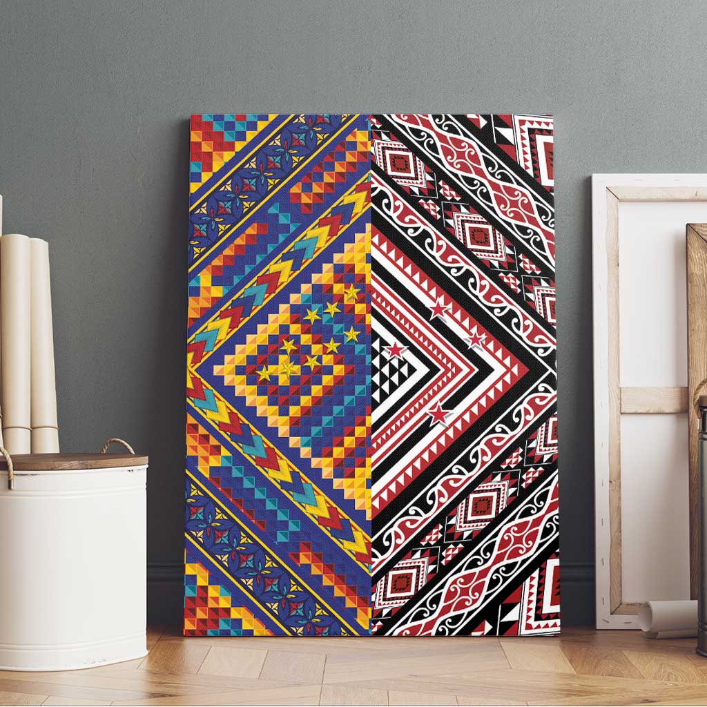 Tuvaluan and New Zealand Culture Canvas Wall Art The Art of Kolose and Taniko LT03 - Polynesian Pride
