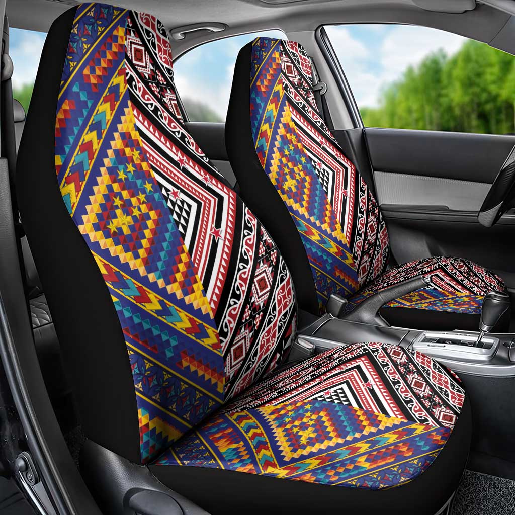 Tuvaluan and New Zealand Culture Car Seat Cover The Art of Kolose and Taniko LT03 - Polynesian Pride