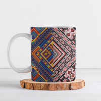Tuvaluan and New Zealand Culture Ceramic Mug The Art of Kolose and Taniko LT03 Navy - Polynesian Pride