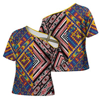 Tuvaluan and New Zealand Culture Cross Shoulder Shirt The Art of Kolose and Taniko LT03 - Polynesian Pride