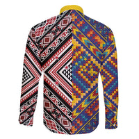 Tuvaluan and New Zealand Culture Family Matching Long Sleeve Bodycon Dress and Hawaiian Shirt The Art of Kolose and Taniko LT03 - Polynesian Pride