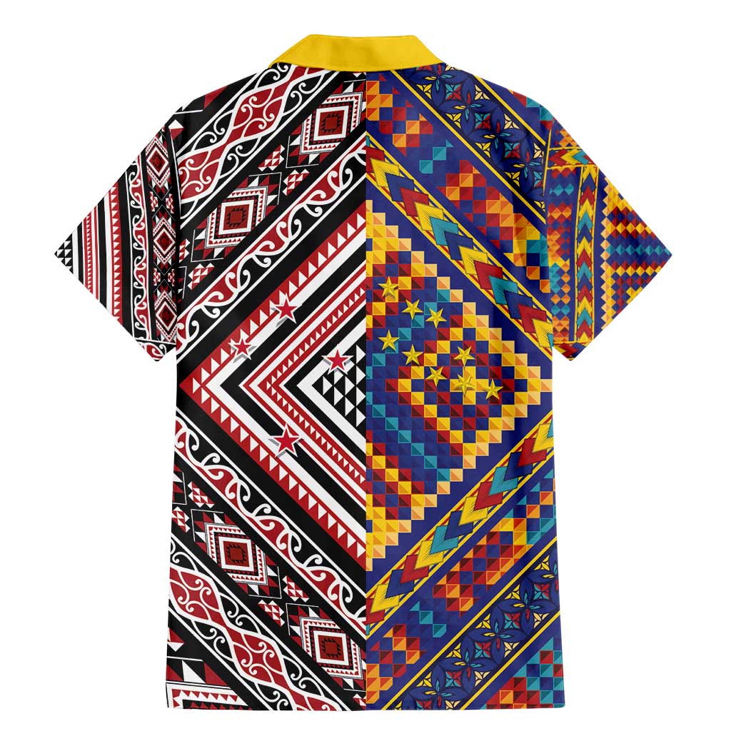Tuvaluan and New Zealand Culture Family Matching Mermaid Dress and Hawaiian Shirt The Art of Kolose and Taniko LT03 - Polynesian Pride