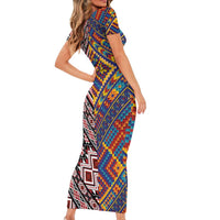 Tuvaluan and New Zealand Culture Family Matching Short Sleeve Bodycon Dress and Hawaiian Shirt The Art of Kolose and Taniko LT03 - Polynesian Pride