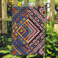 Tuvaluan and New Zealand Culture Garden Flag The Art of Kolose and Taniko LT03 Garden Flag Navy - Polynesian Pride