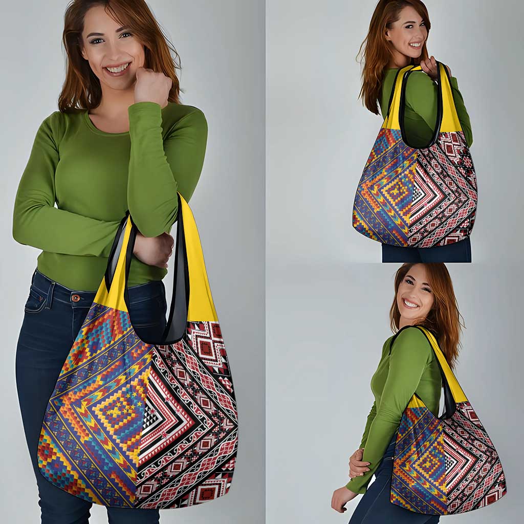 Tuvaluan and New Zealand Culture Grocery Bag The Art of Kolose and Taniko LT03 - Polynesian Pride