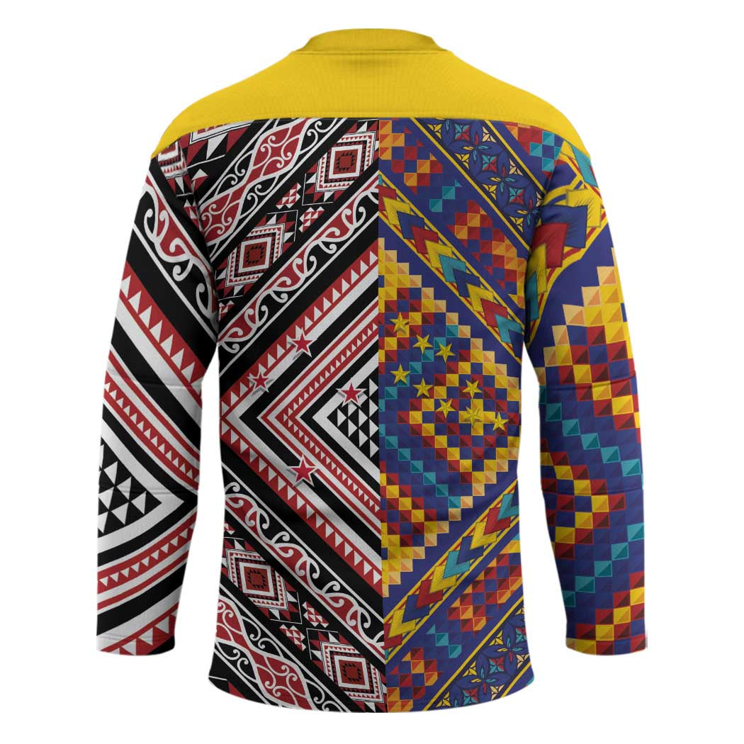 Tuvaluan and New Zealand Culture Hockey Jersey The Art of Kolose and Taniko LT03 - Polynesian Pride