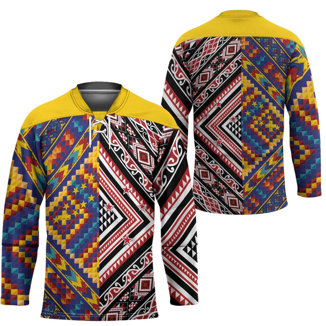Tuvaluan and New Zealand Culture Hockey Jersey The Art of Kolose and Taniko LT03 - Polynesian Pride
