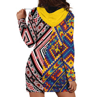 Tuvaluan and New Zealand Culture Hoodie Dress The Art of Kolose and Taniko LT03 - Polynesian Pride