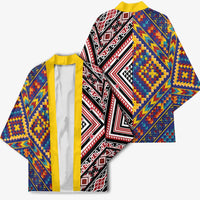 Tuvaluan and New Zealand Culture Kimono The Art of Kolose and Taniko LT03 - Polynesian Pride