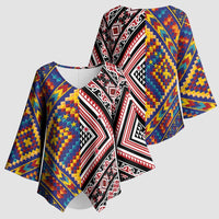 Tuvaluan and New Zealand Culture Kimono Sleeve Blouse The Art of Kolose and Taniko LT03 - Polynesian Pride