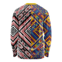 Tuvaluan and New Zealand Culture Long Sleeve Shirt The Art of Kolose and Taniko LT03 - Polynesian Pride