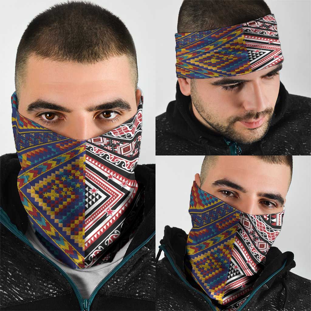 Tuvaluan and New Zealand Culture Neck Gaiter The Art of Kolose and Taniko LT03 - Polynesian Pride