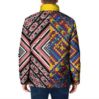 Tuvaluan and New Zealand Culture Padded Jacket The Art of Kolose and Taniko LT03 - Polynesian Pride