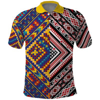Tuvaluan and New Zealand Culture Polo Shirt The Art of Kolose and Taniko LT03 Navy - Polynesian Pride