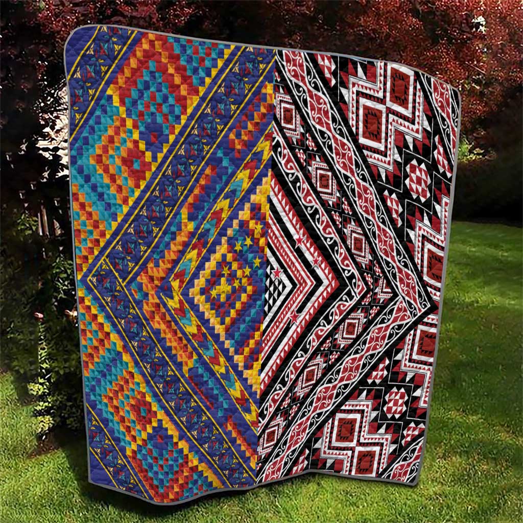 Tuvaluan and New Zealand Culture Quilt The Art of Kolose and Taniko LT03 - Polynesian Pride