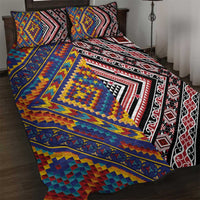 Tuvaluan and New Zealand Culture Quilt Bed Set The Art of Kolose and Taniko LT03 Navy - Polynesian Pride