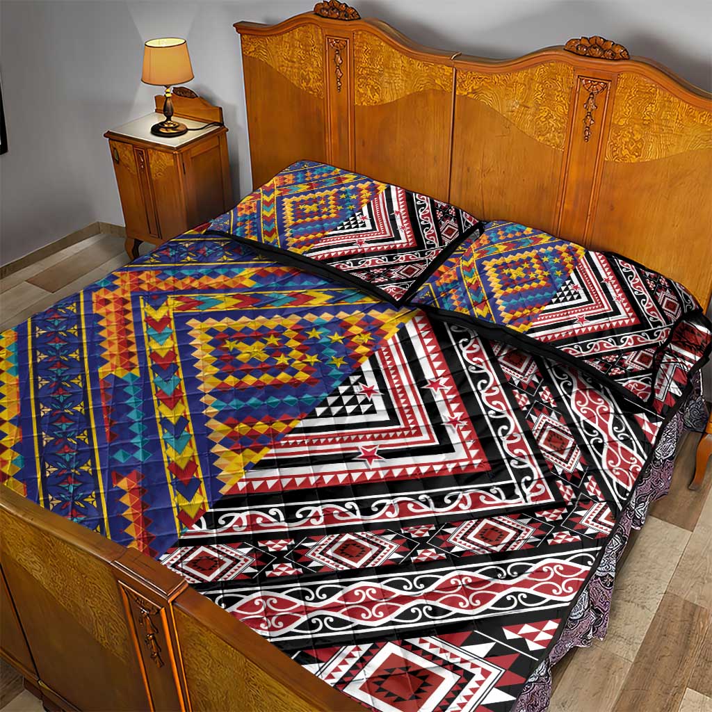 Tuvaluan and New Zealand Culture Quilt Bed Set The Art of Kolose and Taniko LT03 - Polynesian Pride