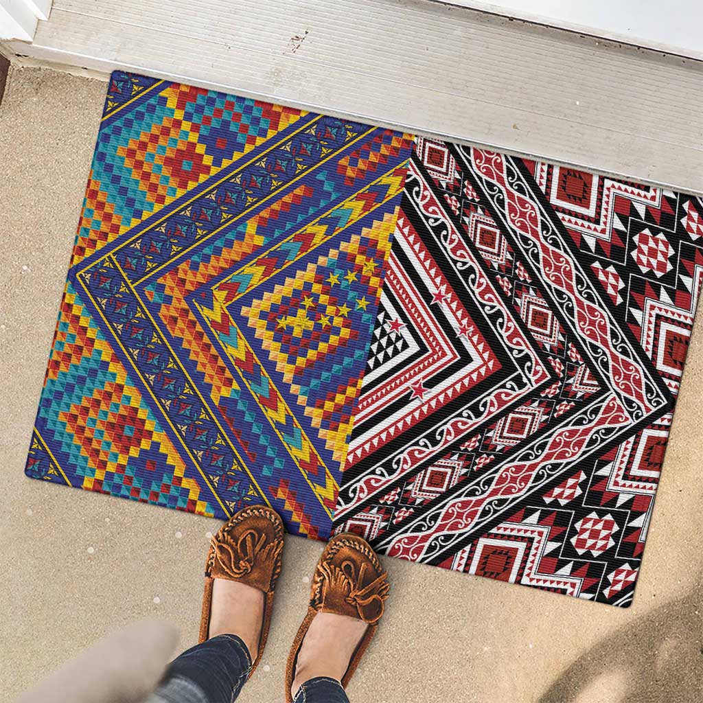Tuvaluan and New Zealand Culture Rubber Doormat The Art of Kolose and Taniko LT03 - Polynesian Pride