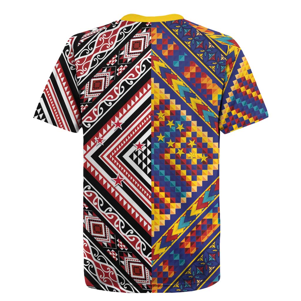 Tuvaluan and New Zealand Culture Rugby Jersey The Art of Kolose and Taniko LT03 - Polynesian Pride