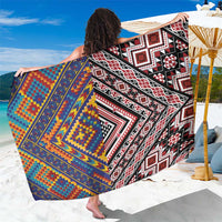 Tuvaluan and New Zealand Culture Sarong The Art of Kolose and Taniko LT03 One Size 44 x 66 inches Navy - Polynesian Pride