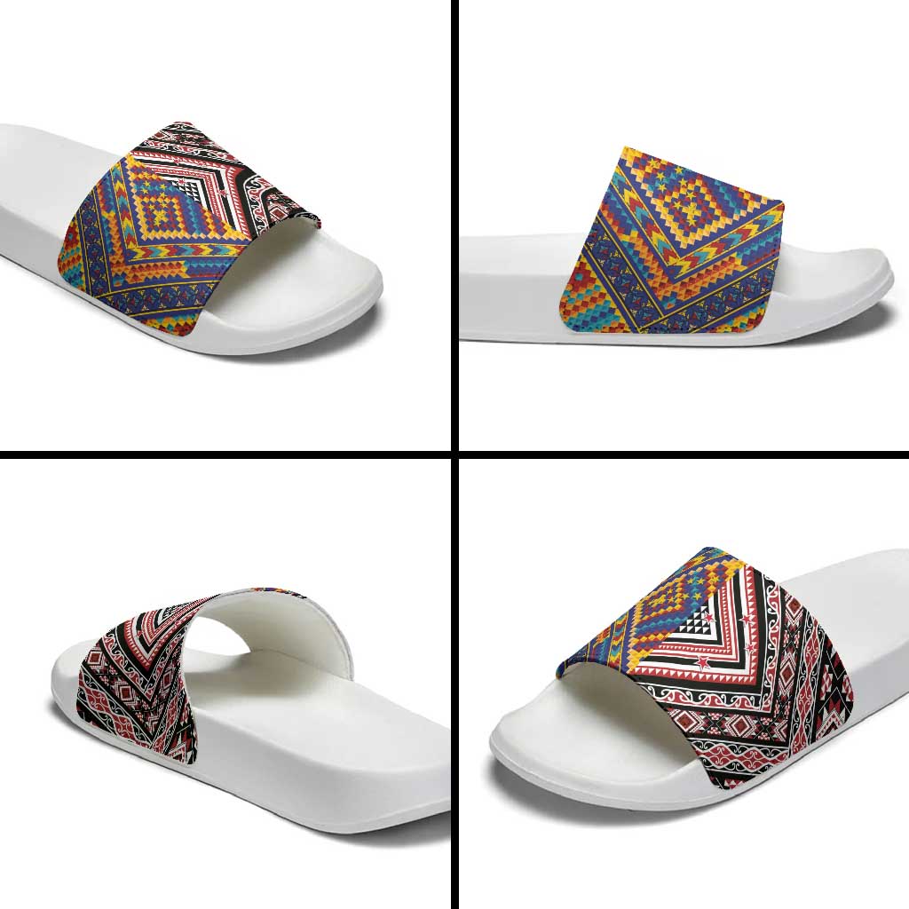 Tuvaluan and New Zealand Culture Slide Sandals The Art of Kolose and Taniko LT03 - Polynesian Pride