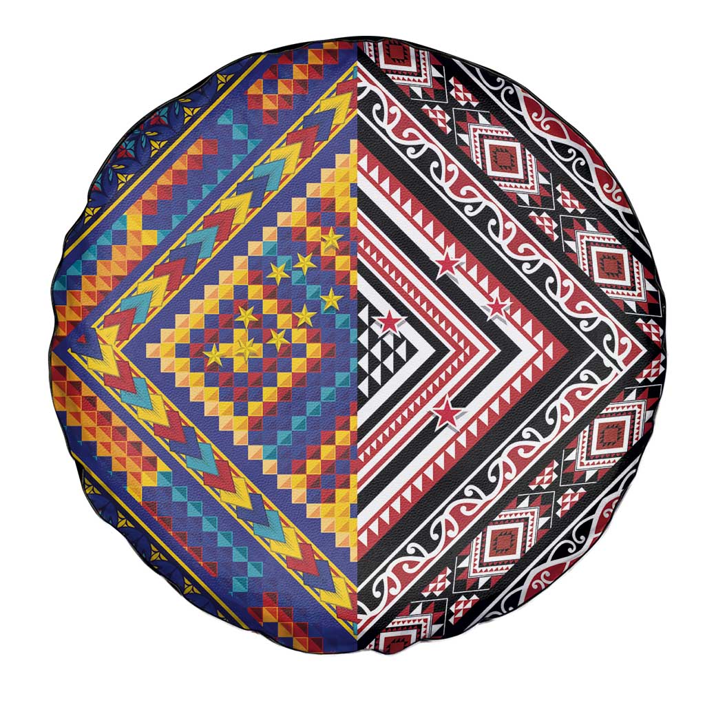 Tuvaluan and New Zealand Culture Spare Tire Cover The Art of Kolose and Taniko LT03 - Polynesian Pride