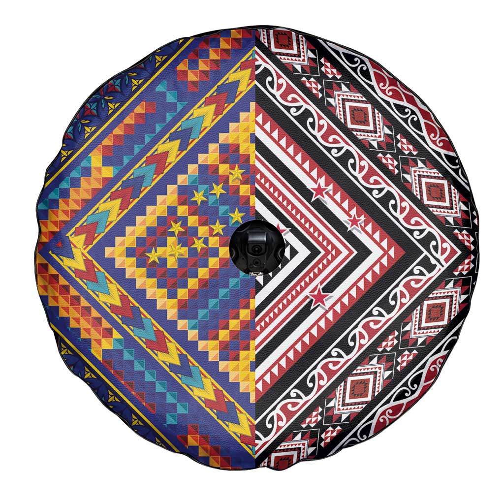Tuvaluan and New Zealand Culture Spare Tire Cover The Art of Kolose and Taniko LT03 - Polynesian Pride