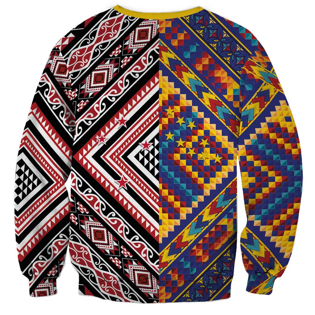 Tuvaluan and New Zealand Culture Sweatshirt The Art of Kolose and Taniko LT03 - Polynesian Pride
