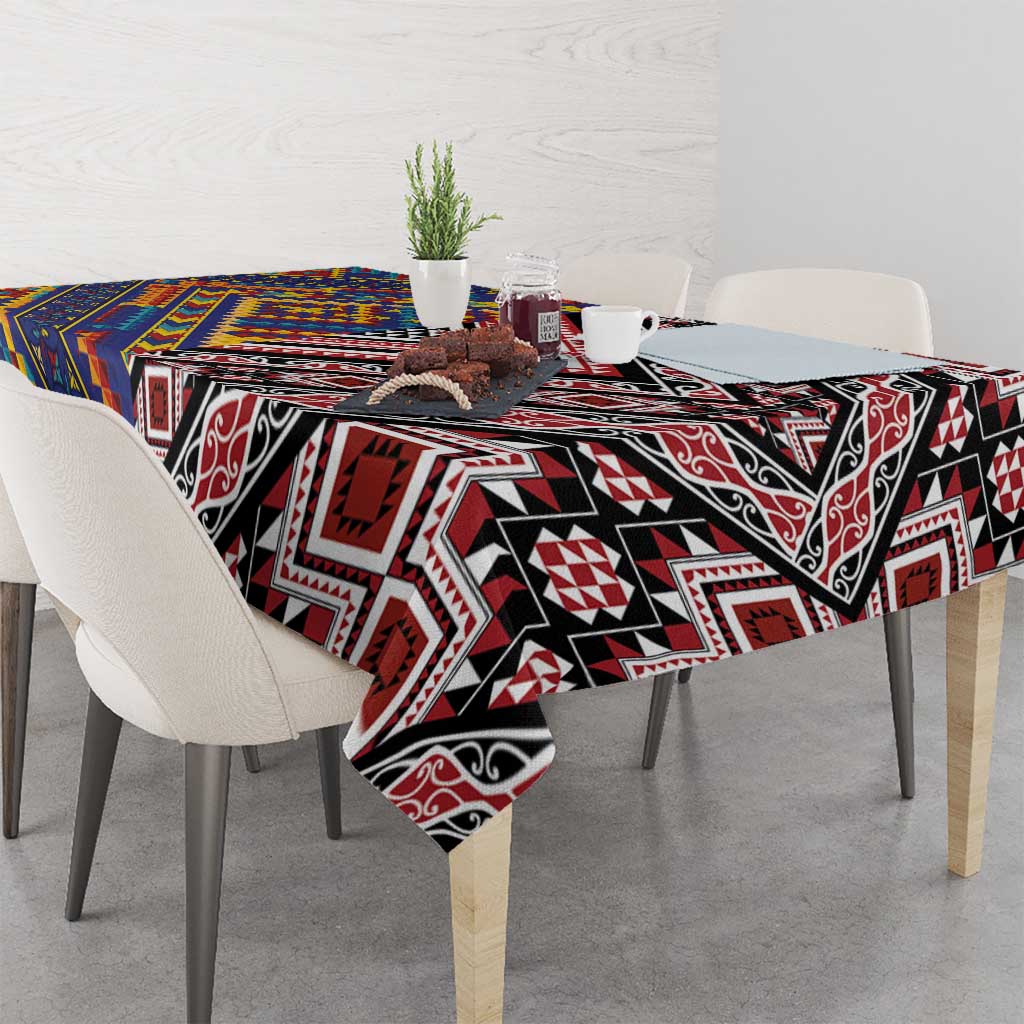 Tuvaluan and New Zealand Culture Tablecloth The Art of Kolose and Taniko LT03 - Polynesian Pride