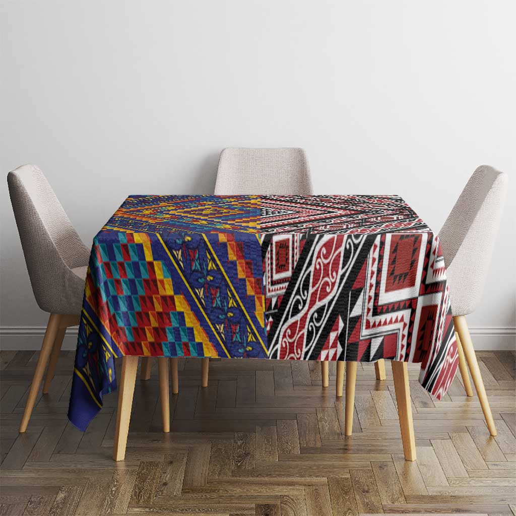 Tuvaluan and New Zealand Culture Tablecloth The Art of Kolose and Taniko LT03 - Polynesian Pride