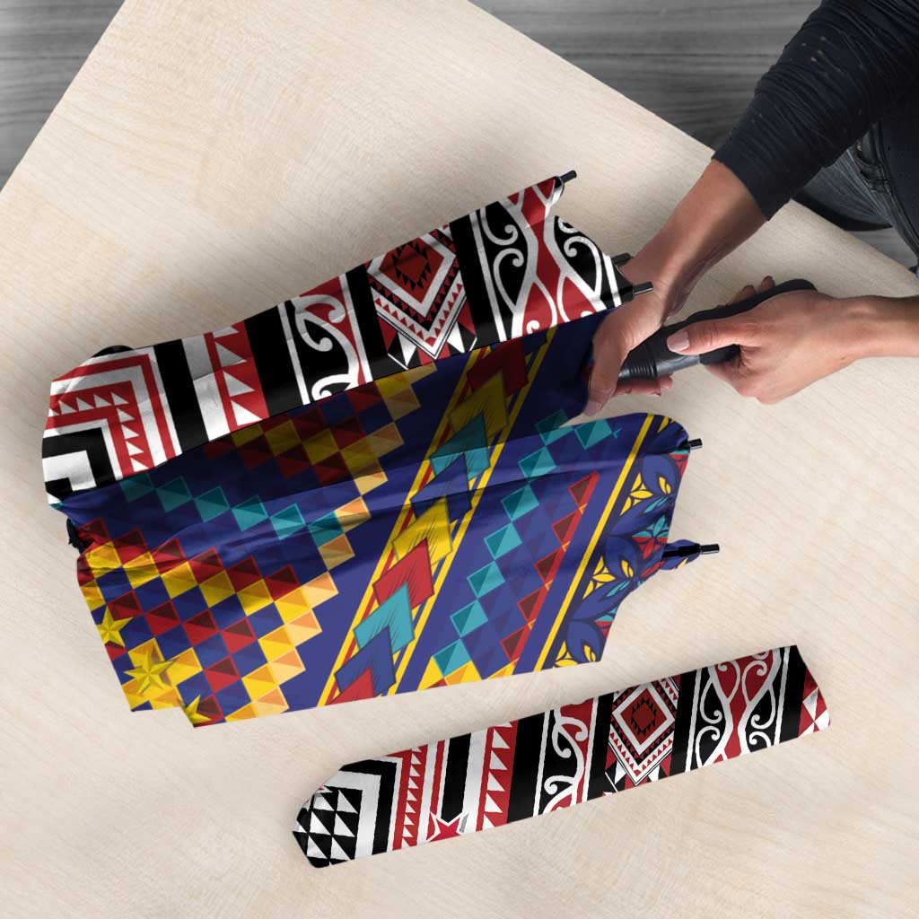 Tuvaluan and New Zealand Culture Umbrella The Art of Kolose and Taniko LT03 - Polynesian Pride
