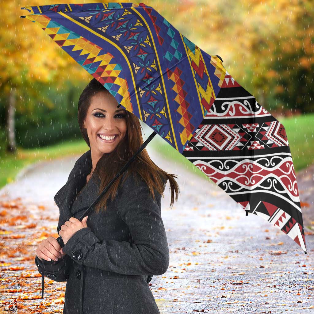 Tuvaluan and New Zealand Culture Umbrella The Art of Kolose and Taniko LT03 - Polynesian Pride