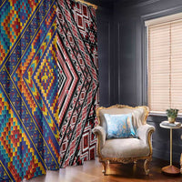 Tuvaluan and New Zealand Culture Window Curtain The Art of Kolose and Taniko LT03 - Polynesian Pride