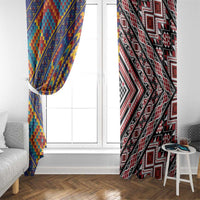Tuvaluan and New Zealand Culture Window Curtain The Art of Kolose and Taniko LT03 - Polynesian Pride