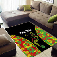 Personalised Vanuatu Running Area Rug Footprint and Hibiscus Polynesian Style LT03 - Polynesian Pride