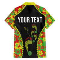 Personalised Vanuatu Running Family Matching Long Sleeve Bodycon Dress and Hawaiian Shirt Footprint and Hibiscus Polynesian Style LT03 - Polynesian Pride