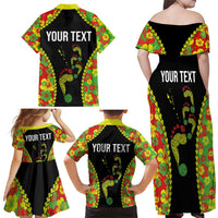 Personalised Vanuatu Running Family Matching Off Shoulder Maxi Dress and Hawaiian Shirt Footprint and Hibiscus Polynesian Style LT03 - Polynesian Pride