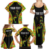 Personalised Vanuatu Running Family Matching Summer Maxi Dress and Hawaiian Shirt Footprint and Hibiscus Polynesian Style LT03 - Polynesian Pride