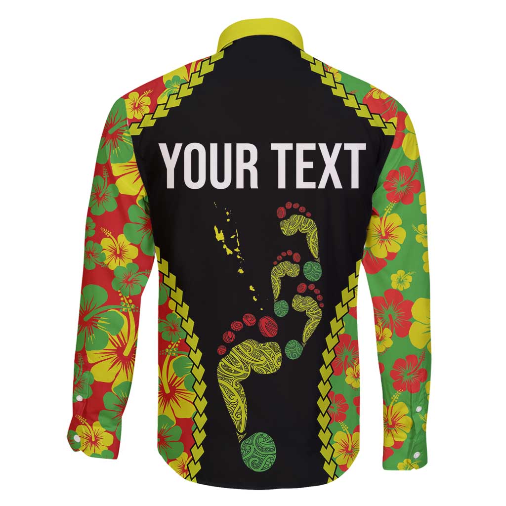 Personalised Vanuatu Running Family Matching Summer Maxi Dress and Hawaiian Shirt Footprint and Hibiscus Polynesian Style LT03 - Polynesian Pride