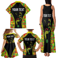 Personalised Vanuatu Running Family Matching Tank Maxi Dress and Hawaiian Shirt Footprint and Hibiscus Polynesian Style LT03 - Polynesian Pride