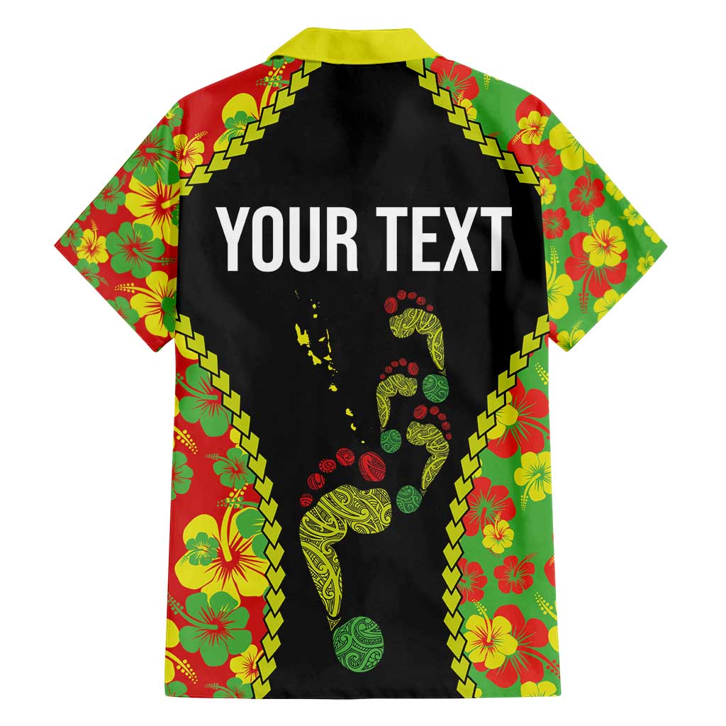 Personalised Vanuatu Running Family Matching Tank Maxi Dress and Hawaiian Shirt Footprint and Hibiscus Polynesian Style LT03 - Polynesian Pride