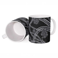 Hawaiian Kakau Art and Hisbiscus Tattoo Ceramic Mug Tribal Pattern-Silver Style LT03 - Polynesian Pride