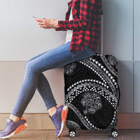 Hawaiian Kakau Art and Hisbiscus Tattoo Luggage Cover Tribal Pattern-Silver Style - Polynesian Pride