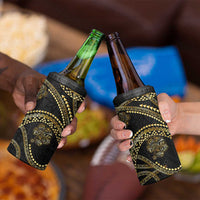 Hawaiian Kakau Art and Hisbiscus Tattoo 4 in 1 Can Cooler Tumbler Tribal Pattern-Gold Style LT03 - Polynesian Pride