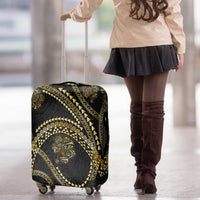 Hawaiian Kakau Art and Hisbiscus Tattoo Luggage Cover Tribal Pattern-Gold Style - Polynesian Pride