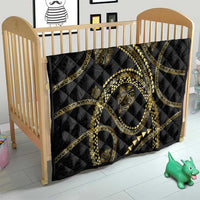 Hawaiian Kakau Art and Hisbiscus Tattoo Quilt Tribal Pattern-Gold Style LT03 - Polynesian Pride