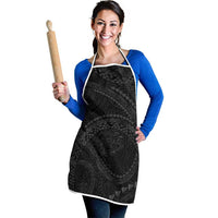 Hawaiian Kakau Art and Hisbiscus Tattoo Apron Tribal Pattern-Black Gradient Style - Polynesian Pride