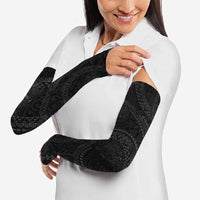 Hawaiian Kakau Art and Hisbiscus Tattoo Arm Sleeves Tribal Pattern-Black Gradient Style - Polynesian Pride