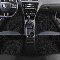 Hawaiian Kakau Art and Hisbiscus Tattoo Car Mats Tribal Pattern-Black Gradient Style - Polynesian Pride