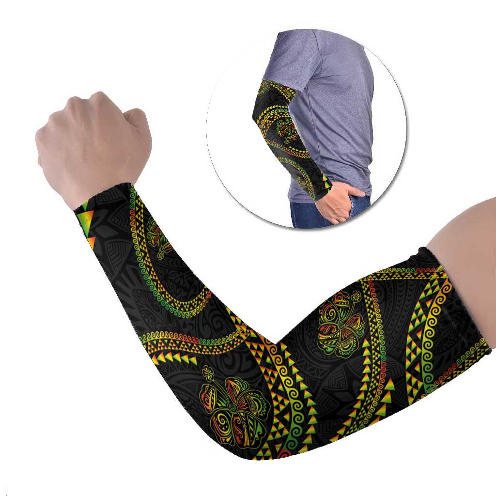 Hawaiian Kakau Art and Hisbiscus Tattoo Arm Sleeves Tribal Pattern-Reggae Style - Polynesian Pride